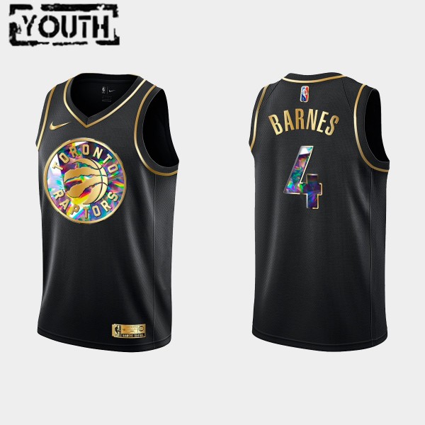 NBA Toronto Raptors Trikot Scottie Barnes 4 Nike 2021-22 Schwarz Golden Edition 75th Anniversary Diamond Swingman - Kinder NBA Toronto Raptors Trikot Scottie Barnes 4 Nike 2021-22 Schwarz Golden Edition 75th Anniversary Diamond Swingman - Kinder